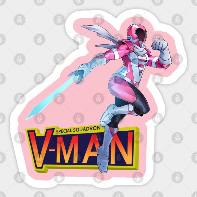 Tough as Nails V-Pink! Sticker by Special Squadron V-Man